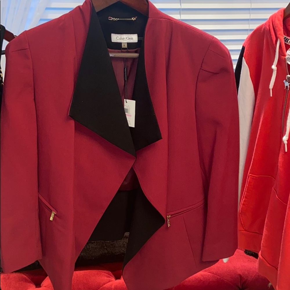 Burgundy Calvin Klein blazer